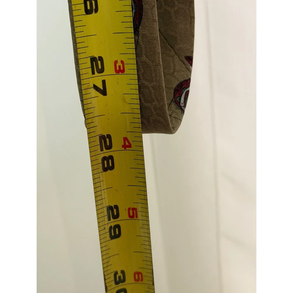 Giorgio Armani Silk Tie Tan Geometric Medallion Honeycomb Made in Italy 3.75